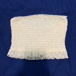 Free People cream-colored lacey tube top